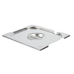 Stainless steel GN lids with handles and spoon splits